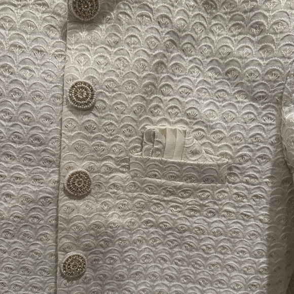 BRAND NEW Men’s Indian Wedding Sherwani Size 38 White Off White - Picture 4 of 4